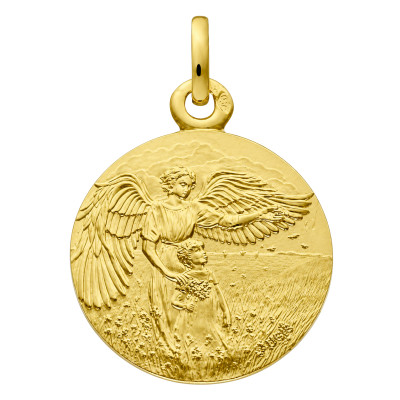 Médaille Ange Gardien, Or Jaune 375, 18 mm - Augis