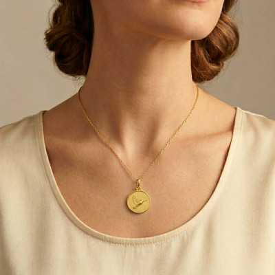 Médaille Colombe Espérance, Or Jaune 375, 16 mm - Augis