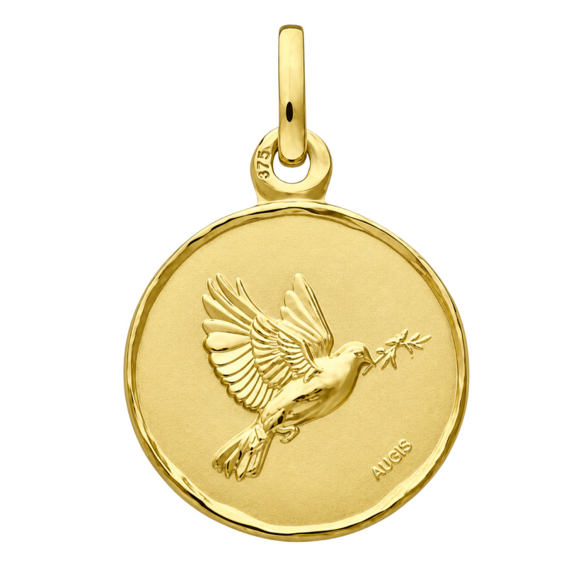 Médaille Colombe Espérance, Or Jaune 375, 16 mm - Augis