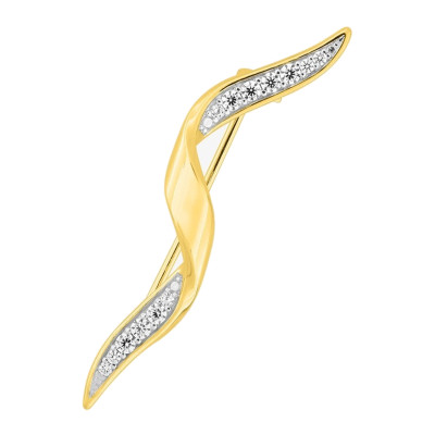 Broche torsadée plaqué or, Rhodium & Oxydes, 50mm - Emanessence
