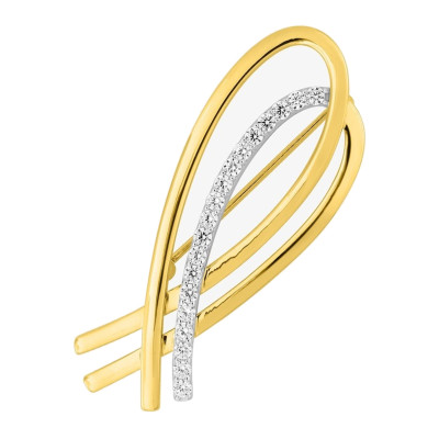 Broche arrondie plaqué or, Rhodium & Oxydes - Emanessence