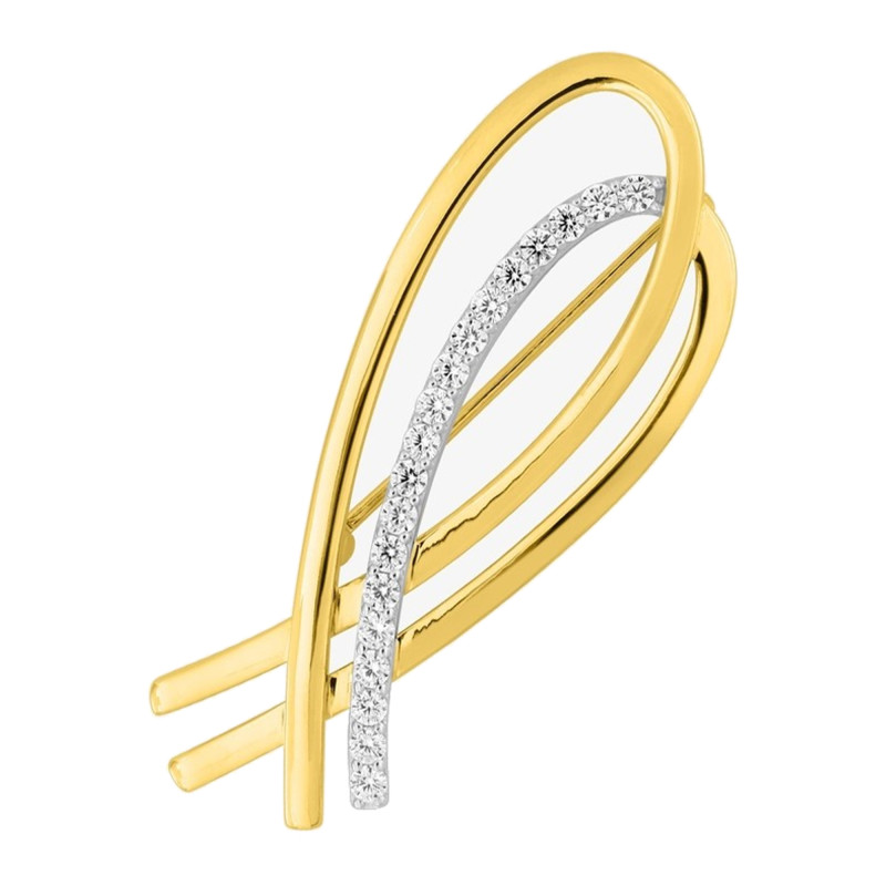 Broche arrondie plaqué or, Rhodium & Oxydes - Emanessence