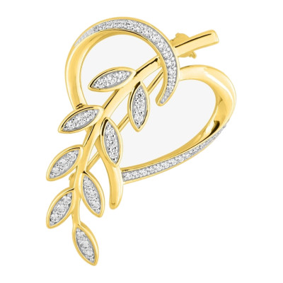 Broche fantaisie plaqué or, Rhodium & Oxyde de zirconium - Emanessence