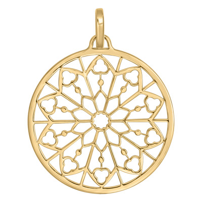 Médaille Rosace ajourée, Or Jaune 750 - Emanessence