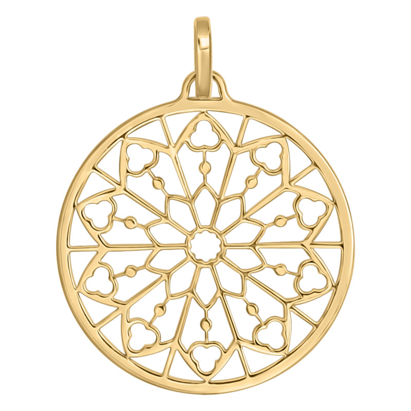 Médaille Rosace ajourée, Or Jaune 750 - Emanessence