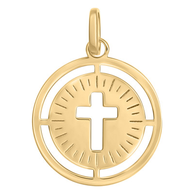Médaille Croix ajourée, Or Jaune 375 - Emanessence
