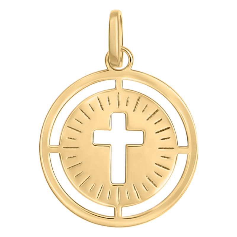 Médaille Croix ajourée, Or Jaune 375 - Emanessence