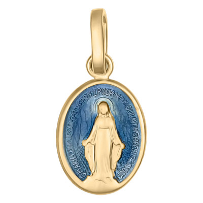 Médaille Vierge Miraculeuse, Or Jaune 750, 10x7mm - Emanessence