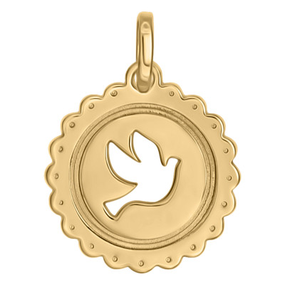 Médaille Colombe ajourée, Or Jaune 750 - Emanessence