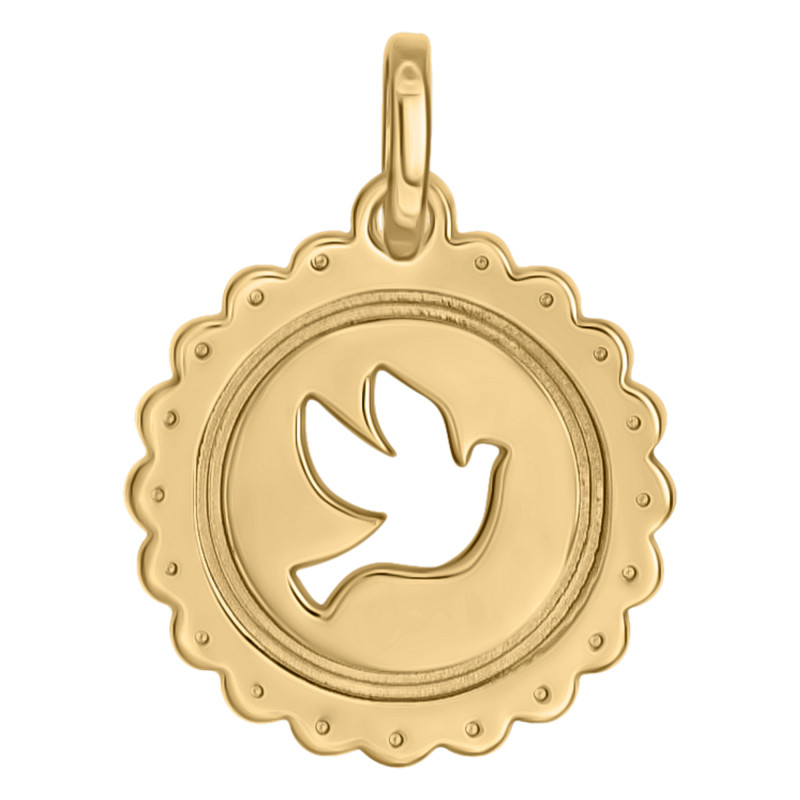Médaille Colombe ajourée, Or Jaune 750 - Emanessence