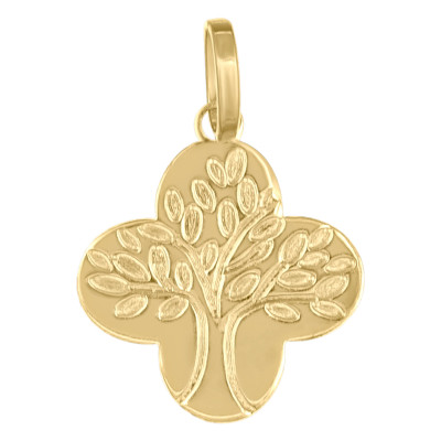 Pendentif Croix arbre de vie, Or Jaune 375 - Emanessence