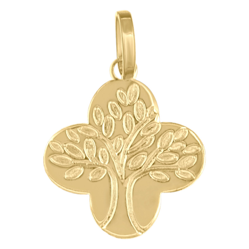 Pendentif Croix arbre de vie, Or Jaune 375 - Emanessence