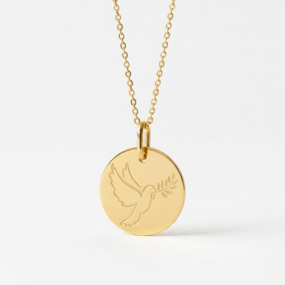 Médaille Colombe, Or jaune, 16mm - Lucas Lucor