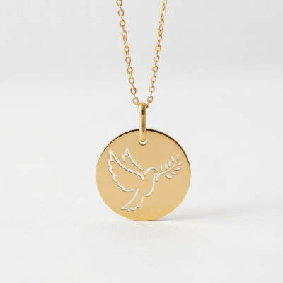 Médaille Colombe Ajourée, Or jaune, 16mm - Lucas Lucor