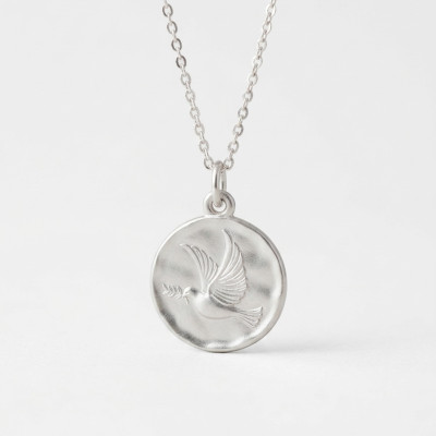 Médaille Colombe Saint Esprit, Argent 925, 18 mm - Emanessence