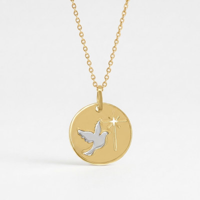 Médaille Colombe ajourée, 2 Ors 375 - Emanessence