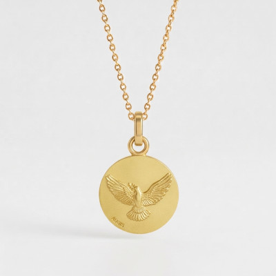 Médaille Colombe divine, Or Jaune 750 poli, 16 mm - Augis