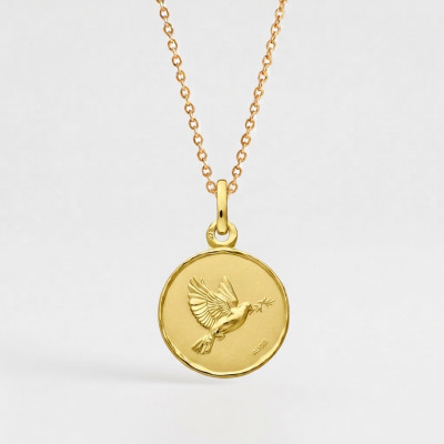 Médaille Colombe Espérance, Or Jaune 375, 16 mm - Augis