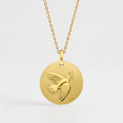 Médaille Douce Colombe, Or Jaune 375, 16 mm - Augis