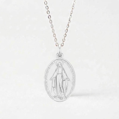Médaille Vierge Miraculeuse, Argent massif rhodié - Becker