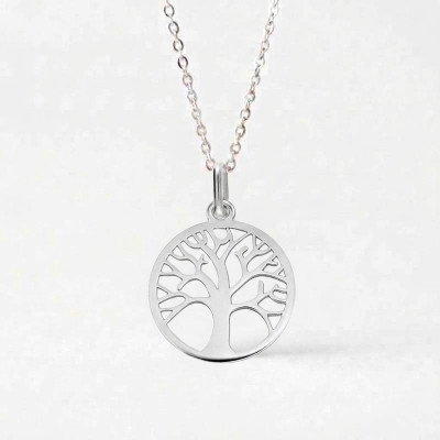 Médaille Arbre de Vie ajouré, Or blanc, 17mm - Lucas Lucor
