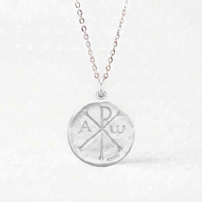 Médaille Chrisme, Or Blanc 750, 15 mm à 22 mm - Becker