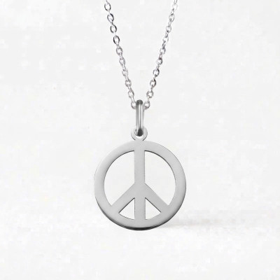 Médaille Peace And Love, Or blanc 750, 17mm - Argyor