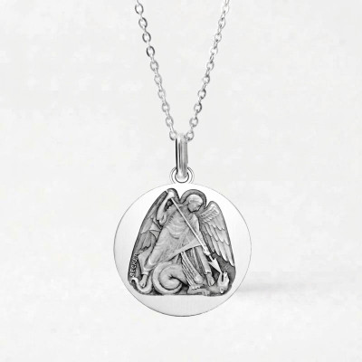 Médaille Saint Michel, Argent 925, 15 mm à 20 mm - Becker