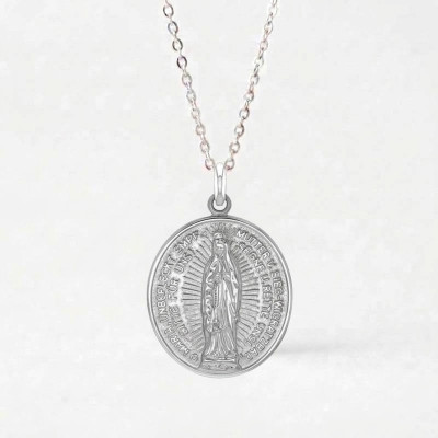 Médaille Ovale Vierge Marie Miraculeuse, Argent 925, 19x25mm - Emanessence