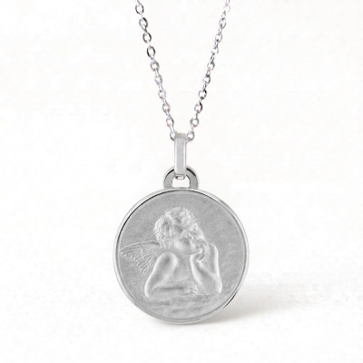 Médaille Archange Raphael, Argent, 14mm - Emanessence