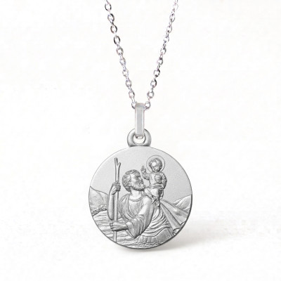 Médaille Saint Christophe, Argent 925, 16mm - Lumiosa