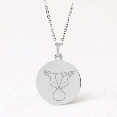 Médaille Faon, Or Blanc, 16mm - Lucas Lucor