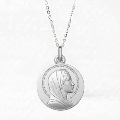 Médaille Vierge auréolée, Argent 925, 16mm - Emanessence