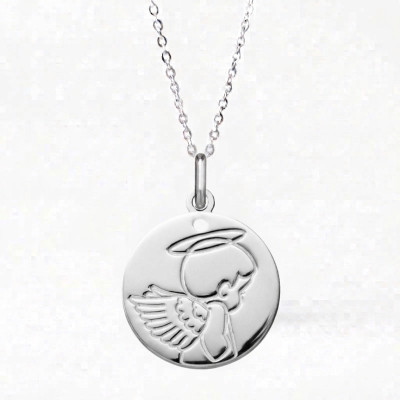 Médaille Ange de profil, Argent 925, 16mm - Argyor