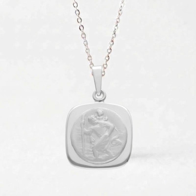 Médaille Saint Christophe Mate, Argent 925 - Vandona