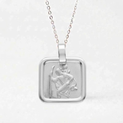 Médaille Saint Christophe Carré, Argent 925 - Vandona