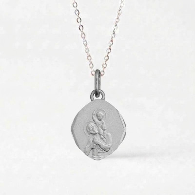 Médaille Losange Saint Christophe, Argent, 15x13mm - Emanessence