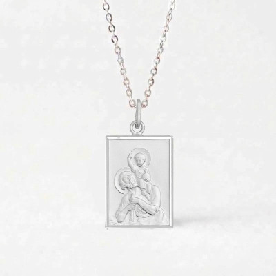 Médaille Saint Christophe de Lycie, Argent, 22x17mm - Emanessence