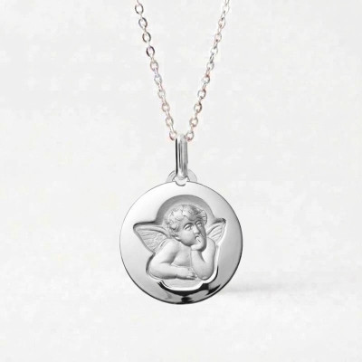 Médaille Ange Raphaël, Argent 925, 15mm - Argyor
