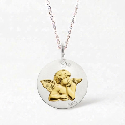 Médaille Ange Raphaël, Deux Ors 750, 16mm - Augis