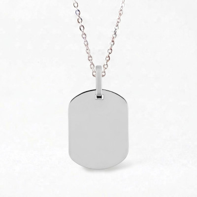 Médaille Tonneau personnalisable, Or blanc, 18x14mm - Emanessence