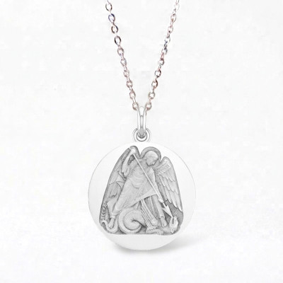 Médaille Saint Michel, Or Blanc 750, 15 à 20 mm - Becker