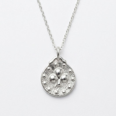Médaille Ronde Trèfle, Argent, 15mm - Emanessence