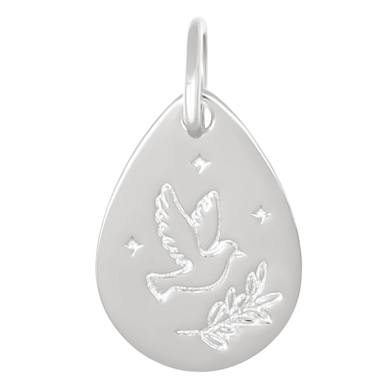 Médaille Colombe, Argent 925, 16x11,5 mm - Lumiosa