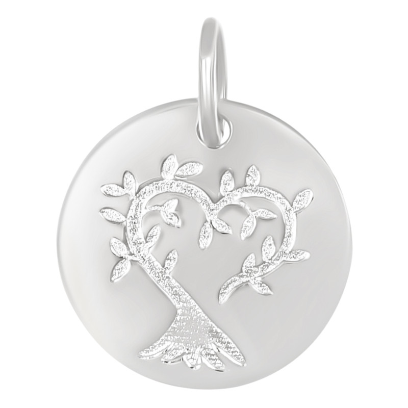 Médaille Arbre de Vie en Coeur, Argent 925, 15 mm - Lumiosa