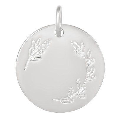 Médaille Lauriers, Argent 925, 17 mm - Lumiosa