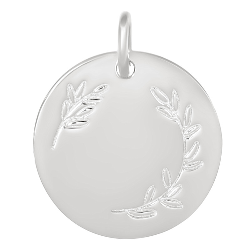 Médaille Lauriers, Argent 925, 17 mm - Lumiosa