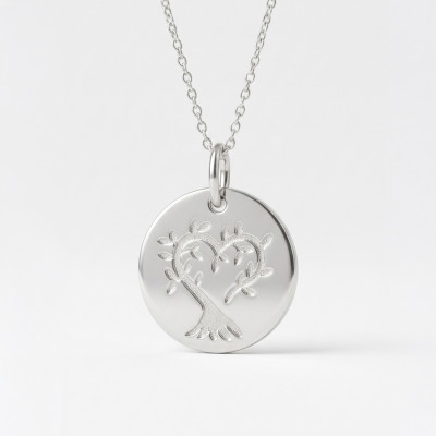 Médaille Arbre de Vie en Coeur, Argent 925, 15 mm - Lumiosa