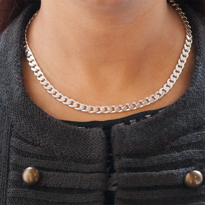 Chaine Maille Gourmette, Argent 925, 45 cm - Artemis