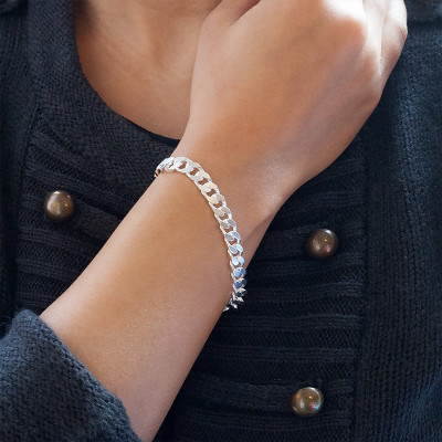 Bracelet Maille Gourmette, Argent 925, 21 cm - Artemis